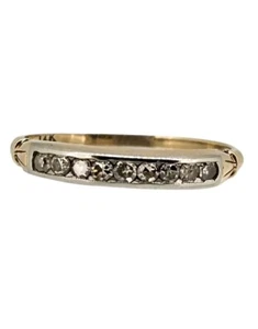 14k Gelbgold Diamant dünner Kanal besetzt Vintage Ring Größe 7,25 - Bild 1 von 6