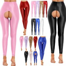 Sexy Women Shiny Glossy Stretch Hollowing Out Pants Long Leggings Party Clubwear
