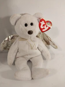 Retired rare ty beanie baby halo 2 bear with brown nose - Picture 1 of 7