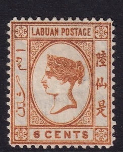 NORTH BORNEO - Labuan QV SG6, 6c naranja-marrón, montado como nuevo. Cat £140. - Imagen 1 de 2