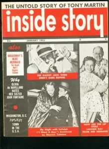 MAG: INSIDE STORY 1955 GEN-#1-JACK WEBB-TALLULAH BANKHEAD VF - Foto 1 di 1