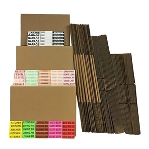 Kit de movimiento UBMOVE #5 42 cajas y etiquetas de habitación pequeñas/medianas/grandes - Imagen 1 de 7