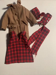 Original 1966 Furga Alta Moda "Mod V Strada #8751" Red Plaid Dress, Boots & Coat - Picture 1 of 10