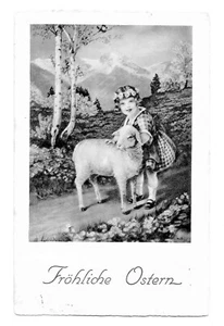 German 1933 Frohliche Ostern (Happy Easter) Artist Pictured Post Card - Bild 1 von 2