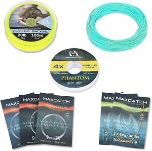 Maxcatch WF1F-9F Floating Fly Fishing Line Combo, Backing Line, Tapered Leader