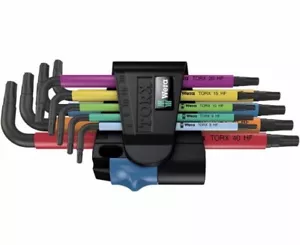 NEW WERA Torx BlackLaser Multicolour L-Key Set With Holding Function WERA024179 - Picture 1 of 3