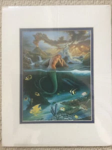 1990s Wyland Mermaid Dreams Print Incl Double Mount Sealed 14" X 11" Unframed - Picture 1 of 5