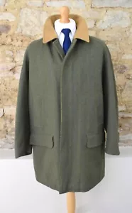 GRENFELL Green Derby Tweed + Wool Lined Coat Size 42R/44R XL 52R/54R Raglan - Picture 1 of 13