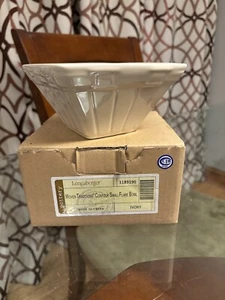 Longaberger Ivory Woven Traditions Contour Small Flare Bowl NWOT - Picture 1 of 8