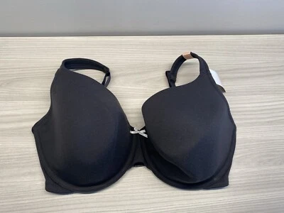 Sujetadores de cobertura completa ligeramente forrados Cacique The Cotton Collection—negro 40 G (2) Foto 1 de 4