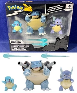 SQUIRTLE Wartortle BLASTOISE Pokemon Figures EVOLUTION MULTI-PACK Jazwares - Picture 1 of 9
