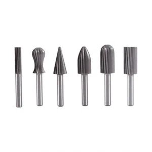 Set 6 pz/lotto 6 mm 1/4" file Hss fresa trapano raspa smerigliatrice elettrica - Foto 1 di 11