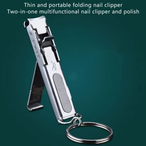 Ultradünner Nagelknipser, faltbarer Nagelschneider aus Edelstahl - Picture 1 of 11