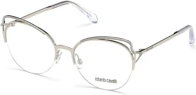 ROBERTO CAVALLI MUGELLO RC5076 016 SHINY PALLADIUM Silver Eyeglasses 54-18-135 - Image 1 of 4