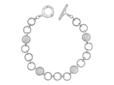 Pulseira de diamante Charriol Classique ouro branco 18K e cinza com elos circulares SS - Imagem 1 de 2