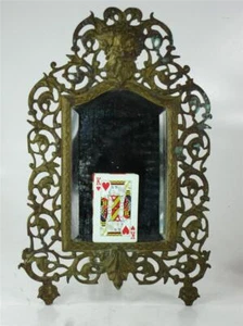 BACCHUS Beveled Mirror in Real Gilded Bronze Magniet Tested ! Victorian Figural - Picture 1 of 1