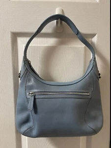 Cole Haan Dusty Blue Leder Schulter Handtasche Geldbeutel - Bild 1 von 12