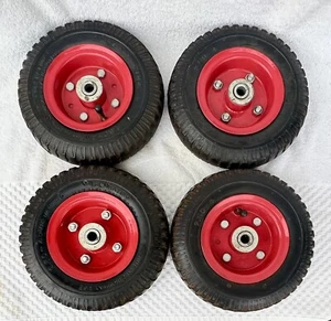 Set of 4 Pneumatic Tires on steel rims 8" x 2.5 " 4 ply rating bearings - Picture 1 of 9