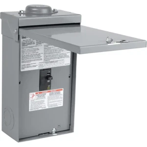 Circuit Breaker + Outdoor Enclosure Box 100-Amp 2-Pole Rain Proof Copper Bus Bar - Picture 1 of 12