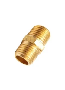 1/4 NPT brass pipe hex nipple fuel fitting 1 1/8 inch - Picture 1 of 1