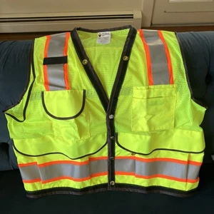 Forestry Suppliers Field Vest 96071 Mens XL Hi Vis Jim Gem 8 Pocket Cls 2 Safety - Picture 1 of 3