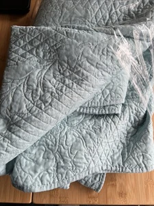 Twin Coverlet Pale Green Quilted Reversible 84”x64” - Picture 1 of 14