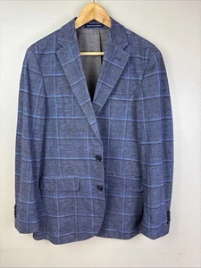 Joseph Abboud Men's Modern Fit Stretch Blazer Blue Windowpane 38R Unstructured - Picture 1 of 14