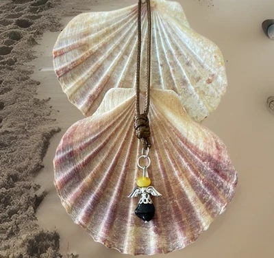 Collar Ángel Protector Ámbar Báltico Pequeño - Hecho a Mano en Lituania - Nuevo Foto 1 de 3