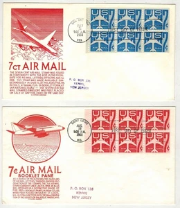 AIRMAIL BOOKLET PANES C51 & C60 JET AIRPLANE ANDERSON SET OF 2 DIFF - Picture 1 of 1