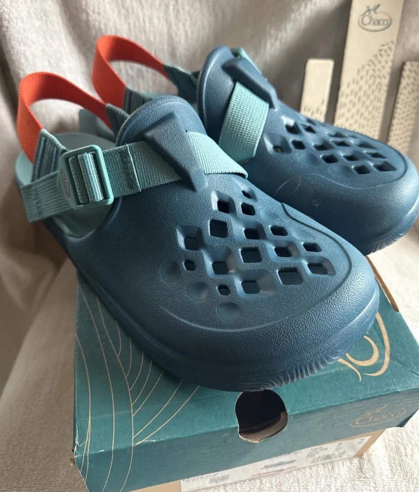 Chaco Chillos Clogs Ocean Blue Women's Size 7 Slip-On Comfort Foam Sandals