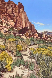 Postcard Lizzie Wenger "The West Desert" (Ibex, Utah) MINT Unused - Picture 1 of 1