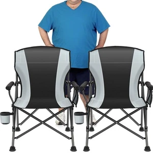 2 Pack Oversized Folding Camping Chair for Adults,Supports 450 lbs Camping Ch... - Picture 1 of 7