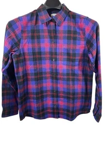 LL Bean Womens Small Scotch Plaid Flannel Shirt Relaxed Fit New 273137 - Picture 1 of 7