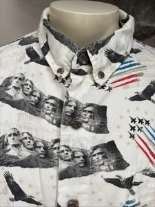 Redhead Hemd Herren 2 XL Knopfleiste Mount Rushmore USA Jets Print Brusttasche - Bild 1 von 12