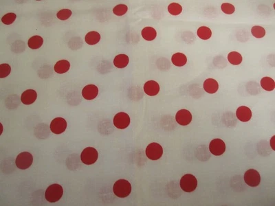 De Colección Tela Algodón Lunares Slubbed Wamsutta Lunares Rojos en Blanco 1 yarda 17" x 44 Foto 1 de 4