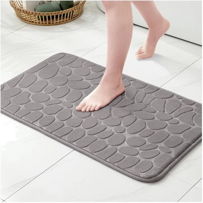 Badematte Memoryschaum Badteppich Badezimmerteppich rutschfest 40x60 cm Grau - Bild 1 von 4