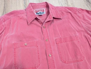Vintage Marlboro Shirt Mens Large Distressed Adventure Team Red Sun READ - Picture 1 of 7