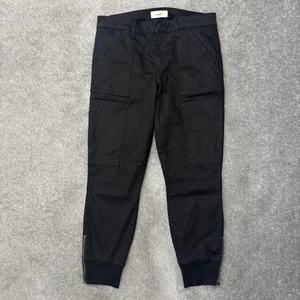 Level 99 Pants Womens 29 Black Cargo Jogger Pockets Zip Ankle Stretch SC2F57 - Picture 1 of 11