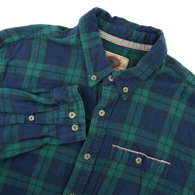 Vtg Boston Traders Shirt Mens L Green Plaid Flannel Grunge Cabincore Heritage  - Image 1 of 4