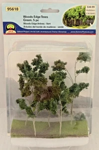 JTT Scenery Products #95618 Woods Edge Trees Green 5 Pack - 4" to 5-1/2" - Picture 1 of 4