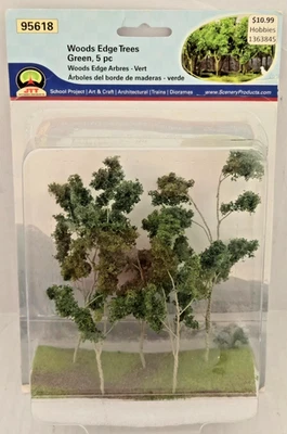 JTT Scenery Products #95618 Woods Edge Trees Green 5 Pack - 4" to 5-1/2" - Image 1 of 4