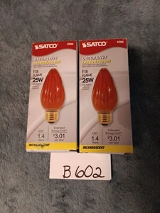 2 Satco Amber Colored F15 25W Decorative Bulbs - Picture 1 of 2