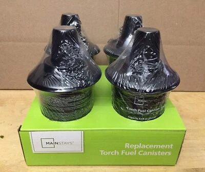 Lot of 4 Mainstays Torch Fuel Canister Replacement 12 fl oz Metal with Snuffer - Image 1 of 4