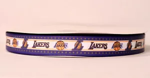 LOS ANGELES LAKERS 7/8" NASTRO GROSGRAIN 1,3,5,10 IARDE PALLACANESTRO NAVE DA USA - Foto 1 di 1