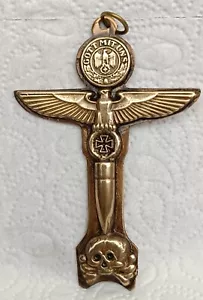 Croce bronzo cappellano da campo militare seconda guerra mondiale ww2 ?? Memento Mori - Foto 1 di 8
