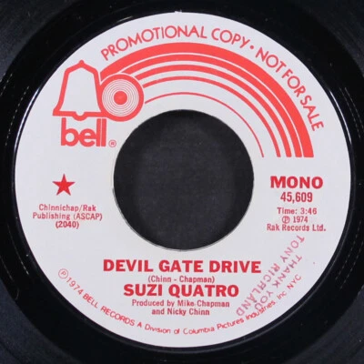 SUZI QUATRO: devil gate drive / mono BELL 7" Single 45 RPM Foto 1 de 2