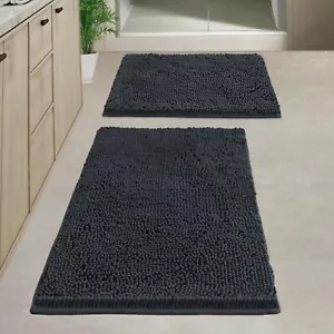 Bathroom Rugs Chenille Extra Thick and Absorbent Non-Slip Machine Washable Dr... - Picture 1 of 8