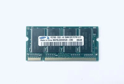 Samsung 256MB DDR-333 (PC2700) M470L3224HU0-CB3 SODIMM Memory - Image 1 of 2