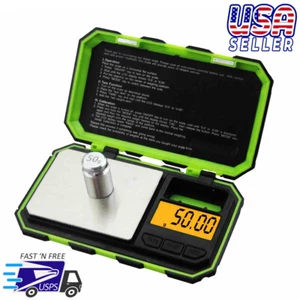 GREEN Digital Pocket Scale 200g x 0.01g Jewelry Gold Gram Herb Karat Weight - Picture 1 of 9