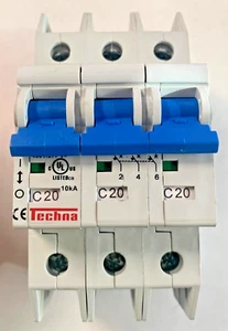 TECHNA JTEC489-3C20 20 AMP 3 POLI INTERRUTTORE CIRCUITO MINIATURA ***NUOVO VECCHIO STOCK*** - Foto 1 di 4